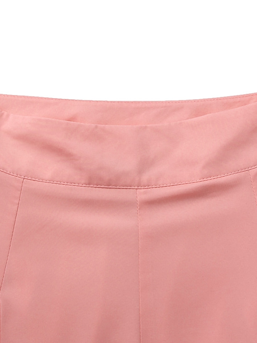 Women's Wide Leg Pants Trousers Fashion Streetwear Full Length High Waist Plain Pocket Ruched Butt Lifting High Cut Comfort Breathability Soft Micro-elastic Vacation Street Daily Camel Grey Black Pink 2026 - CHF25 –P13