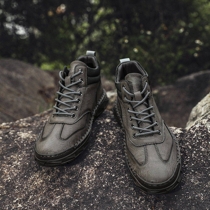 Men Safety Orthopedic Leather Boots - Ankle Protect & Safe Toe & Puncture Resistant & Waterproof & Ligtweigh & comfort