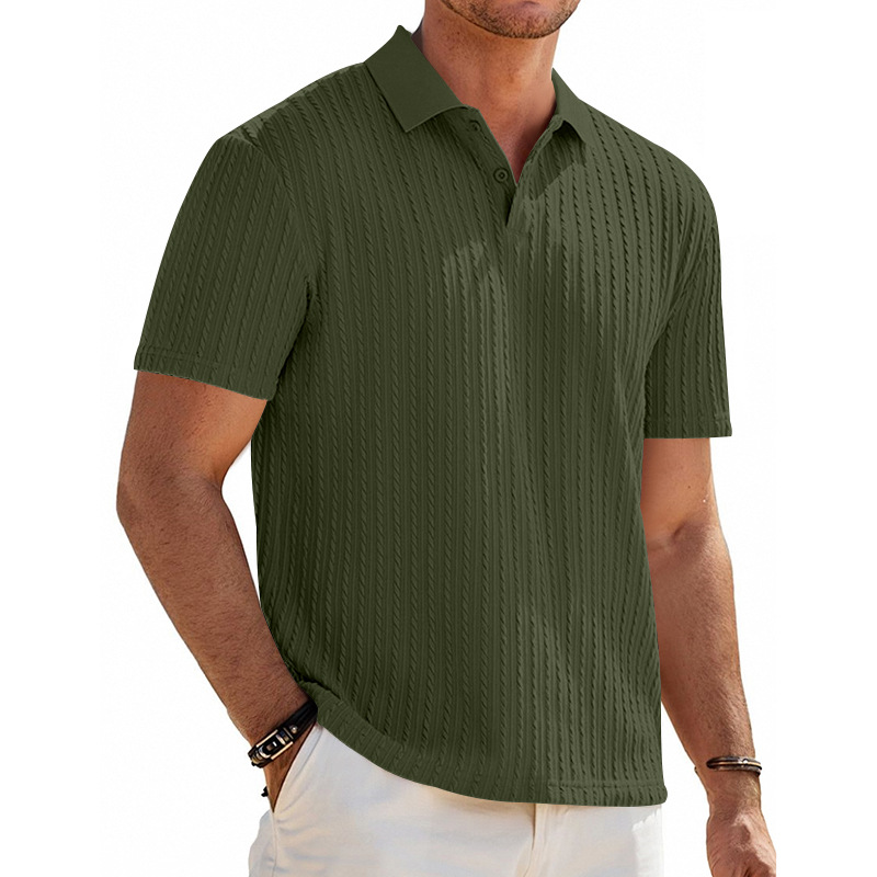 🔥New Arrival🔥Men’s Snake Textured Stretch Knit Polo Shirt