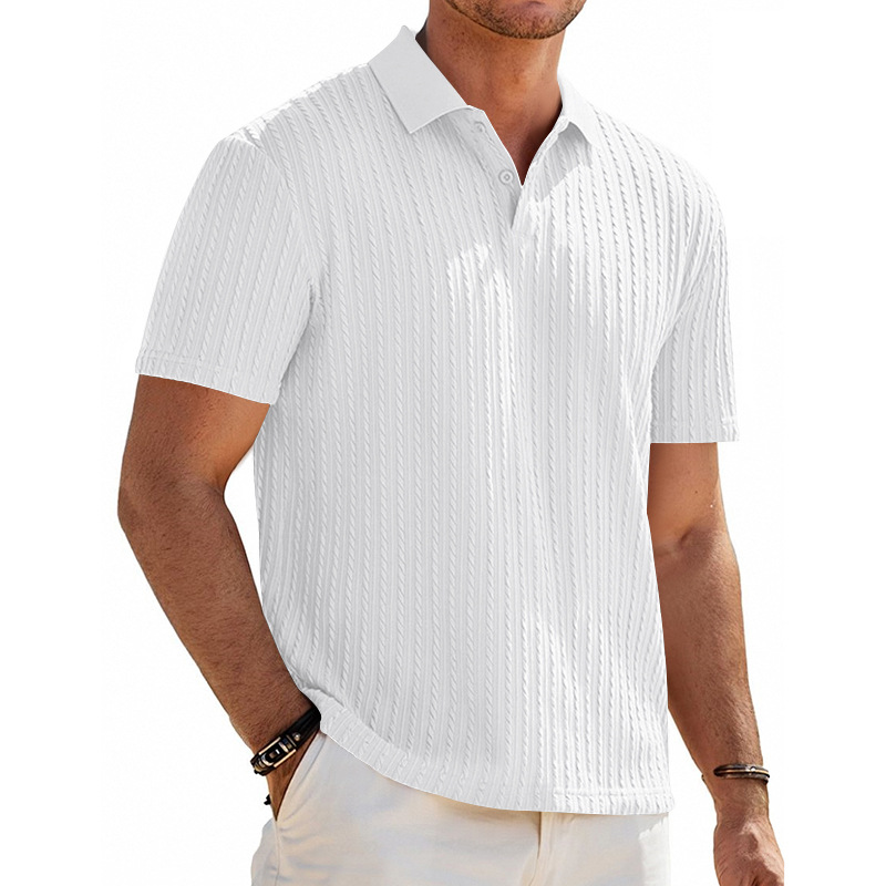 🔥New Arrival🔥Men’s Snake Textured Stretch Knit Polo Shirt