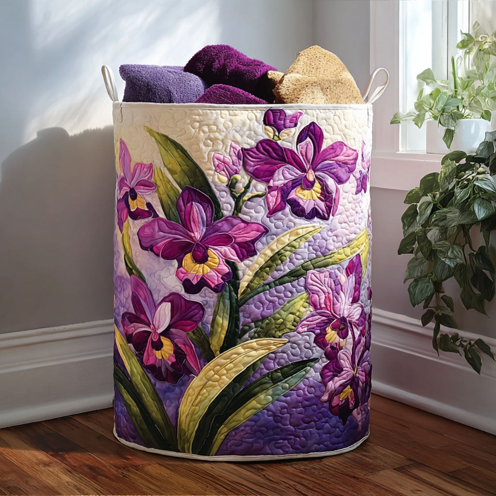 Flower Quilted Laundry Basket NCU0QN006