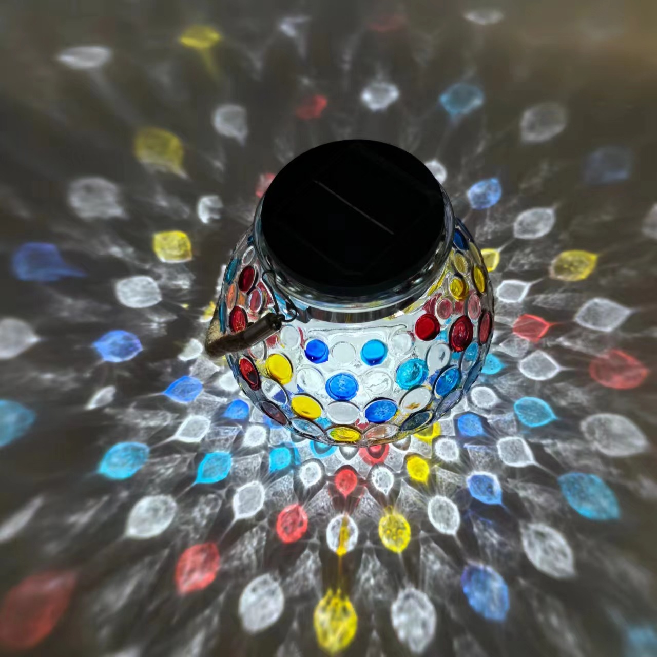 Premium Jewel-Like Solar Glass Lantern – Illuminate Patios & Gardens in Style