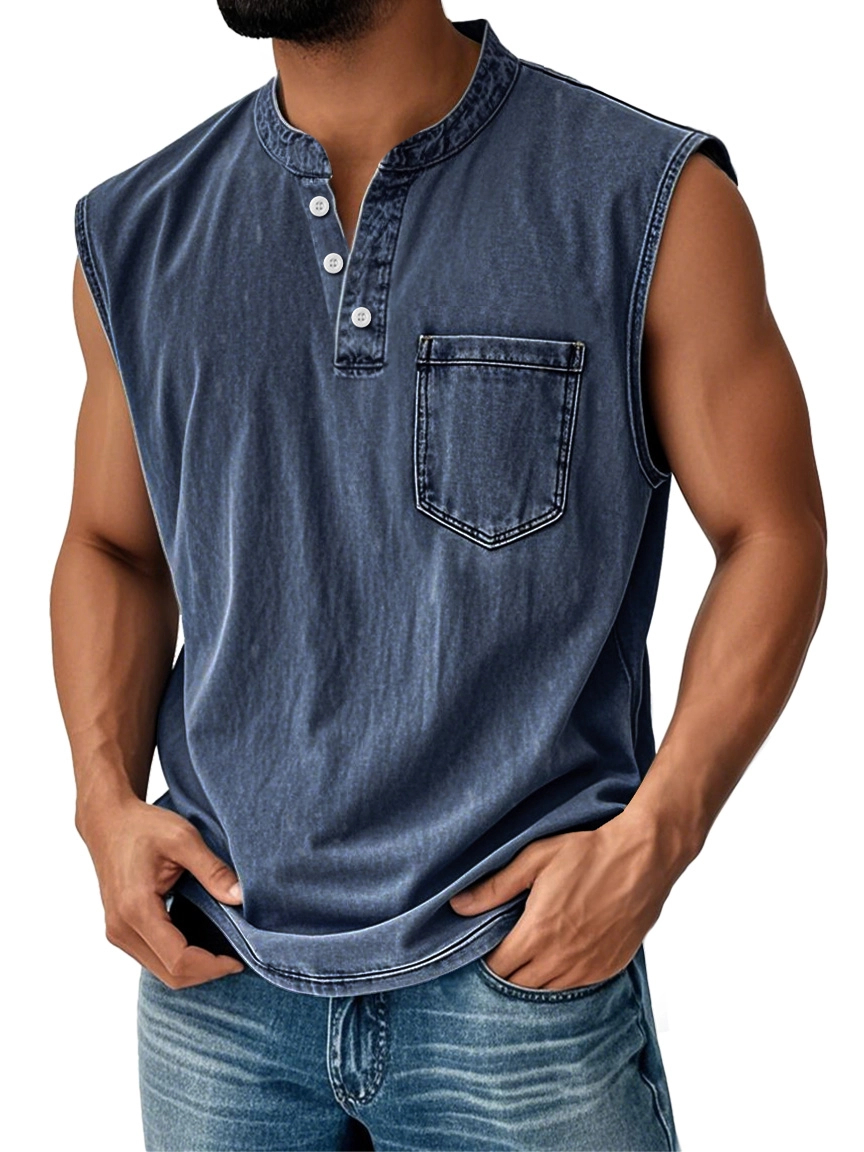 Men Can’t Get Enough of This Cozy Sleeveless Henley Vest