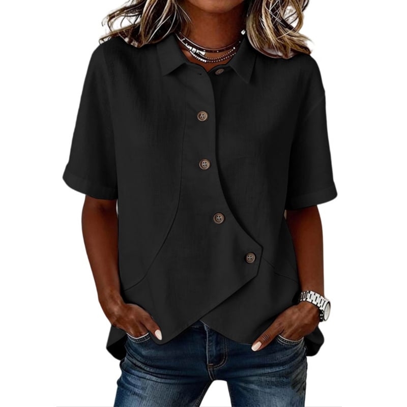 Asymmetrical Placket Button Down Shirt