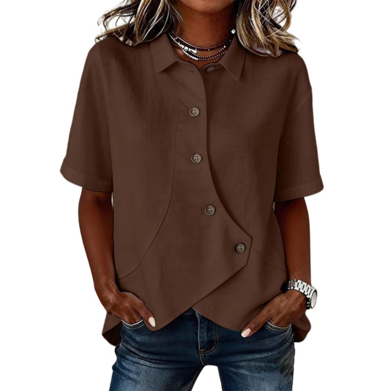 Asymmetrical Placket Button Down Shirt