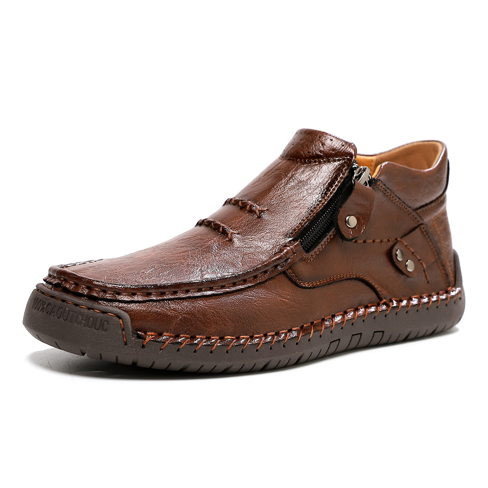 💥Limited Time Sale 70% OFF 🔥- Men's Premium Leather Slip-On Boots — Pressure-Relieving, Waterproof, Arch Support, Non-Slip Grip