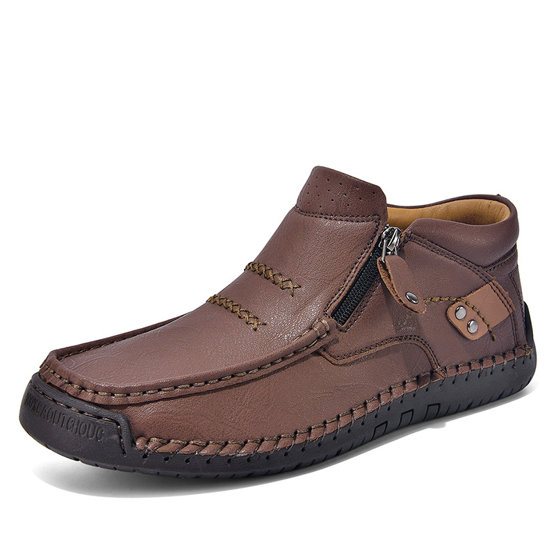 💥Limited Time Sale 70% OFF 🔥- Men's Premium Leather Slip-On Boots — Pressure-Relieving, Waterproof, Arch Support, Non-Slip Grip