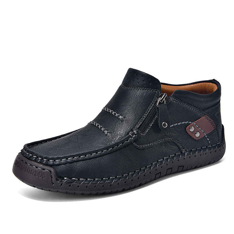 💥Limited Time Sale 70% OFF 🔥- Men's Premium Leather Slip-On Boots — Pressure-Relieving, Waterproof, Arch Support, Non-Slip Grip