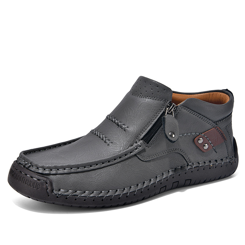 💥Limited Time Sale 70% OFF 🔥- Men's Premium Leather Slip-On Boots — Pressure-Relieving, Waterproof, Arch Support, Non-Slip Grip