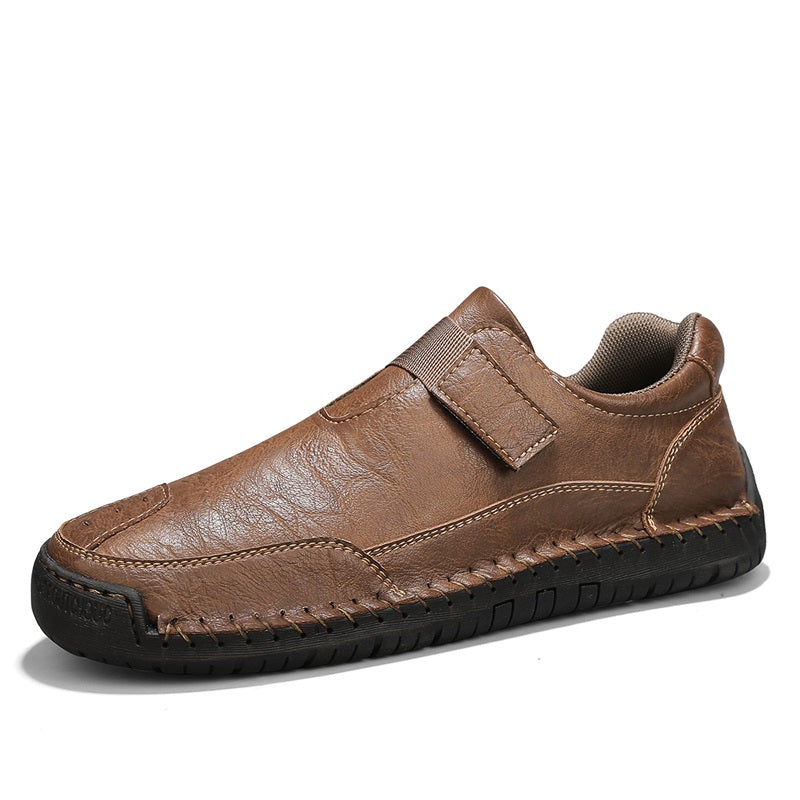 💥Limited Time Sale 70% OFF 🔥Men's Genuine Leather Walking Shoes - Slip-On, Waterproof, Wide Toe Box with Arch Support