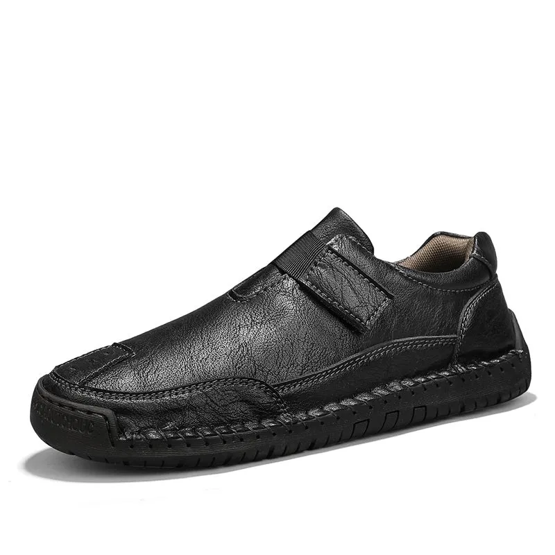 💥Limited Time Sale 70% OFF 🔥Men's Genuine Leather Walking Shoes - Slip-On, Waterproof, Wide Toe Box with Arch Support