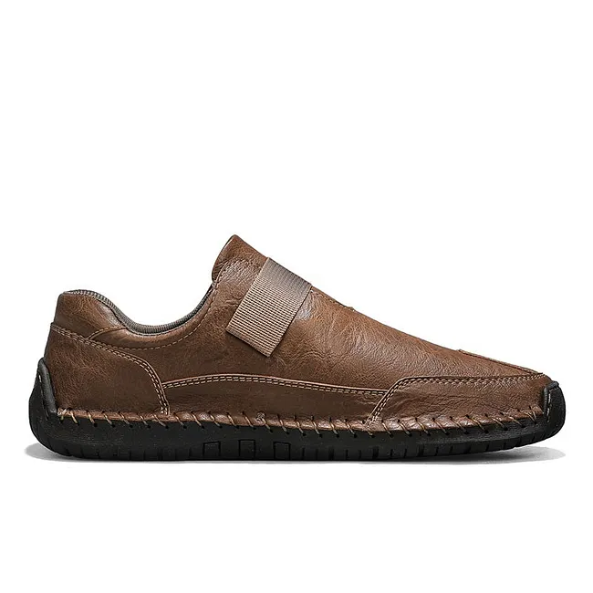 💥Limited Time Sale 70% OFF 🔥Men's Genuine Leather Walking Shoes - Slip-On, Waterproof, Wide Toe Box with Arch Support