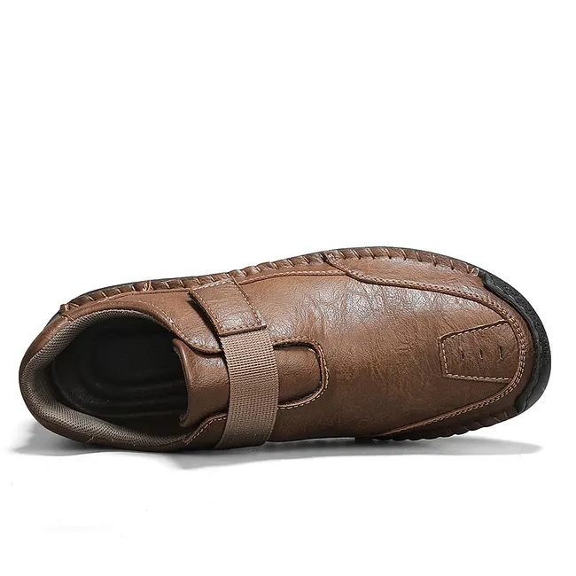 💥Limited Time Sale 70% OFF 🔥Men's Genuine Leather Walking Shoes - Slip-On, Waterproof, Wide Toe Box with Arch Support