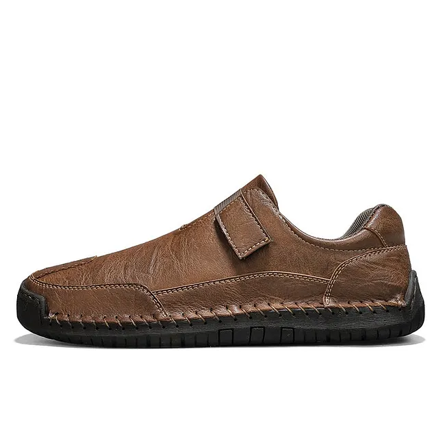💥Limited Time Sale 70% OFF 🔥Men's Genuine Leather Walking Shoes - Slip-On, Waterproof, Wide Toe Box with Arch Support
