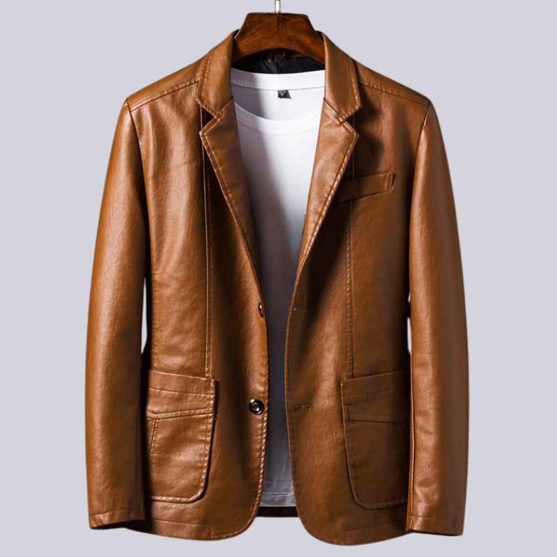 Men Can’t Get Enough of This Cozy Calfskin Leather Blazer