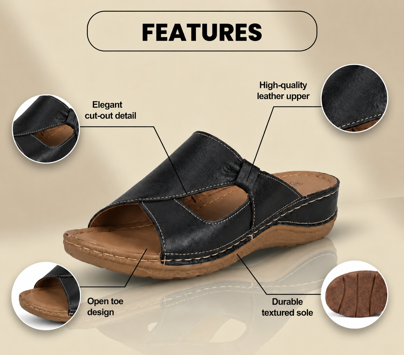 📣 LAST DAY -70%OFF 🔥 Orthopedic Cross-Strap Leather Sandals