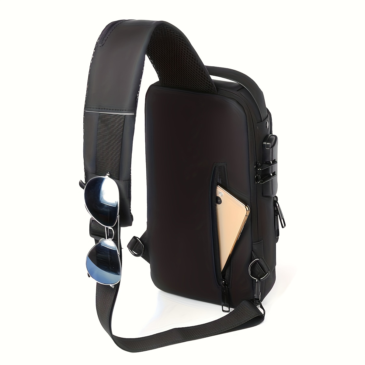 Anti-Theft Sling Bag — USB Charging Port, Water-Resistant & Combination Lock