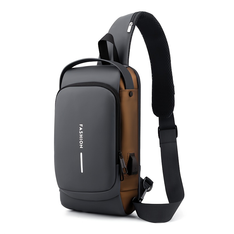 Anti-Theft Sling Bag — USB Charging Port, Water-Resistant & Combination Lock