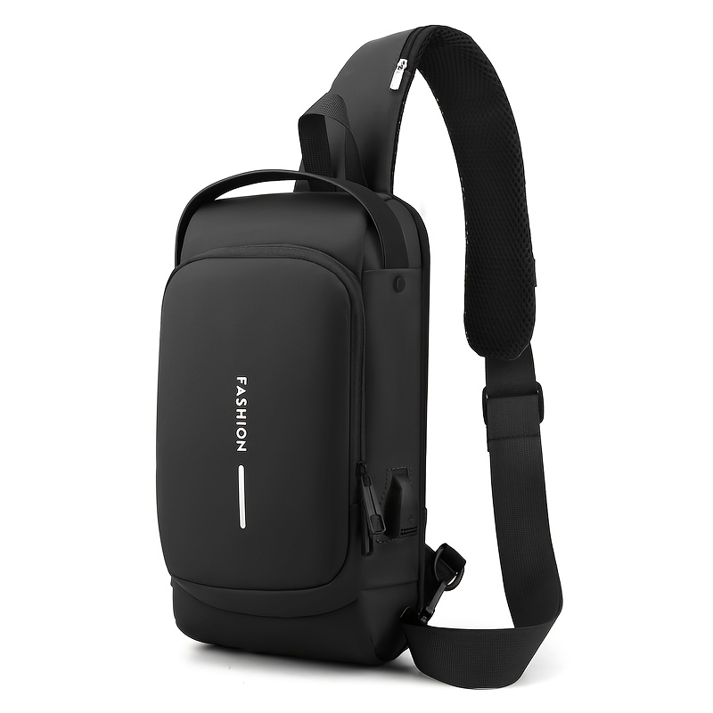 Anti-Theft Sling Bag — USB Charging Port, Water-Resistant & Combination Lock