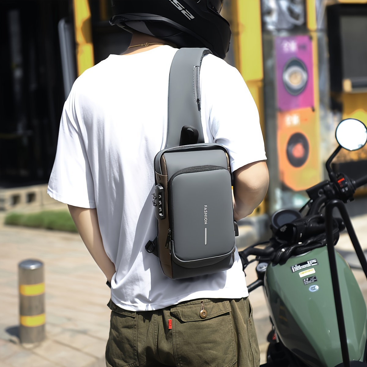 Anti-Theft Sling Bag — USB Charging Port, Water-Resistant & Combination Lock