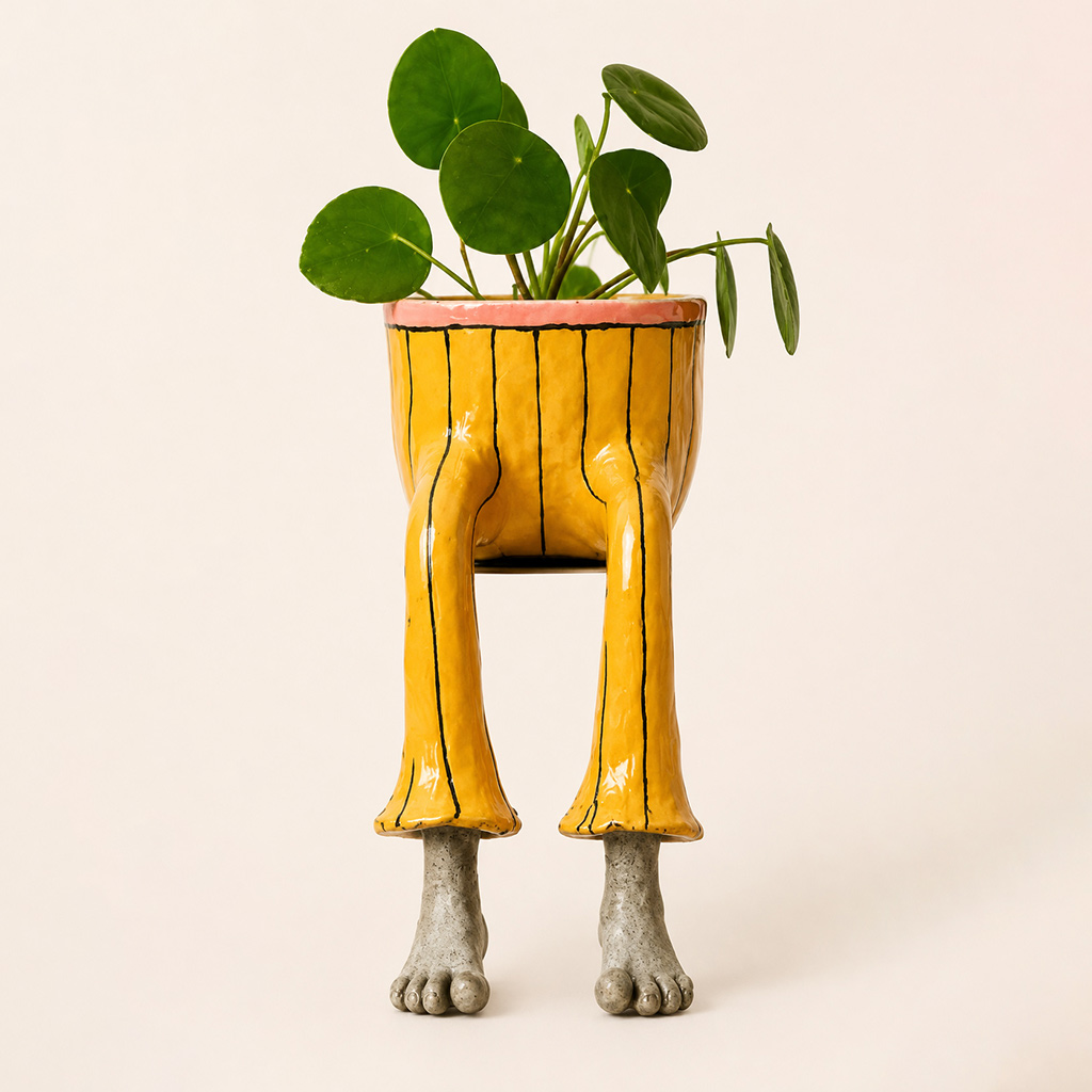 🔥🎁🌸Creative Furniture Flower Pot | Fun Leg-Shaped Ceramic Planter