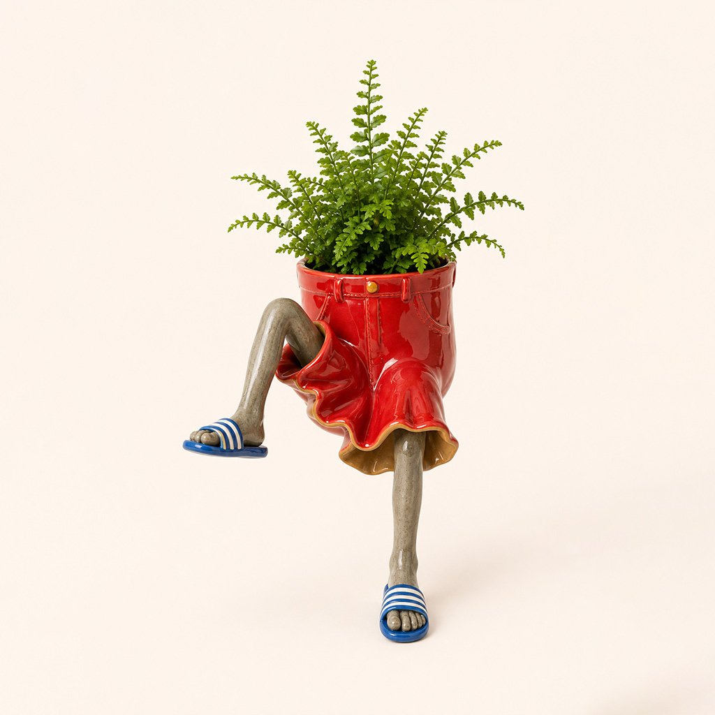 🔥🎁🌸Creative Furniture Flower Pot | Fun Leg-Shaped Ceramic Planter