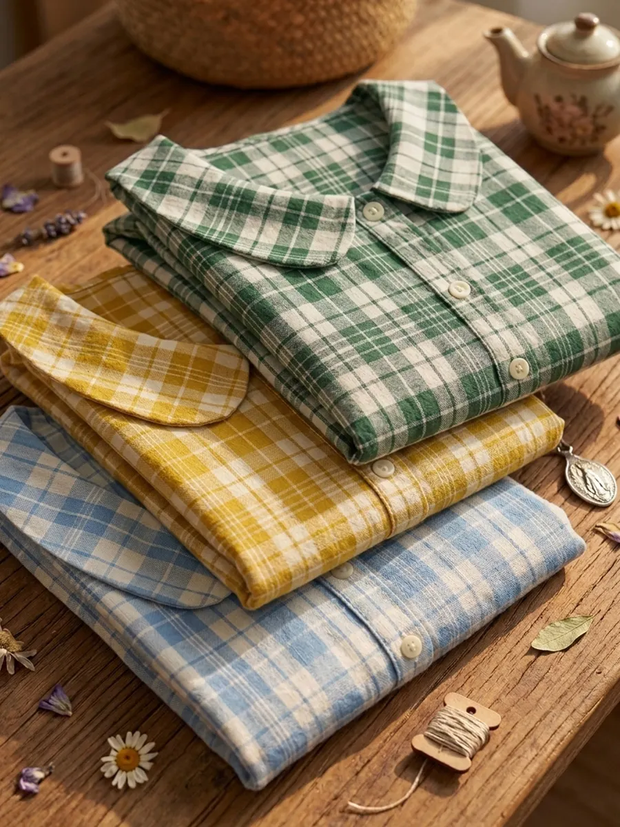 New Arrivals🔥 Women's Retro Peter Pan Collar Stripe Print Cotton Linen Dress