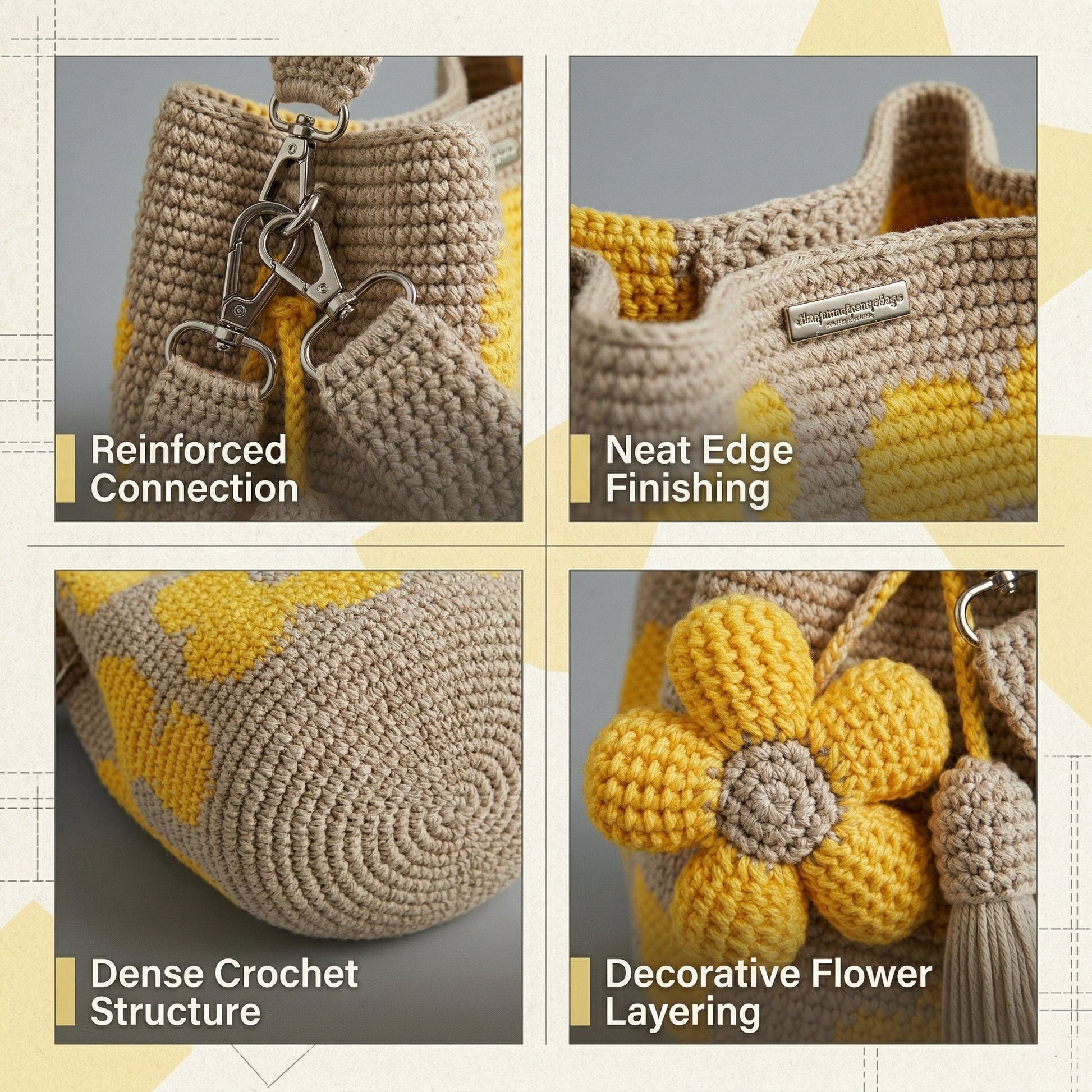 🏆Last Day Promotion 49% OFF🧵Handmade Crochet Flower Tote 🌼✨