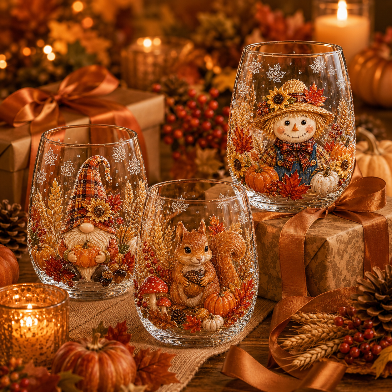 🔥 Last Day 50% OFF –🍂✨Autumn Harvest Glass Cup Set