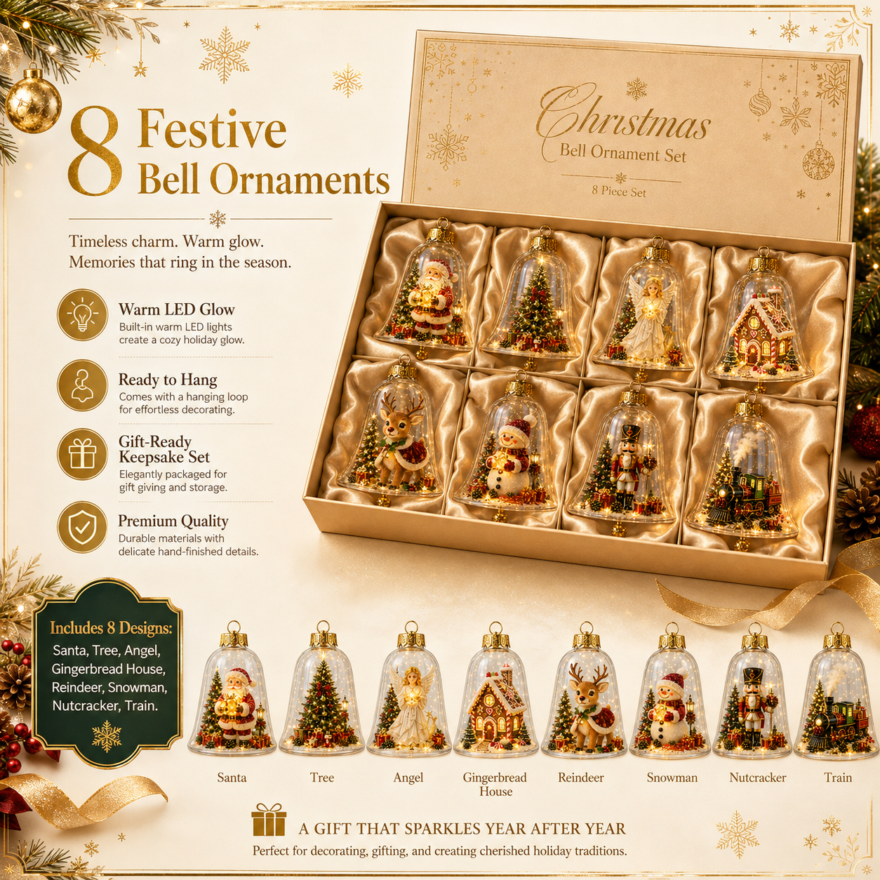 🔥 Limited Time 50% OFF🔔✨ Glowing Christmas Bell – A Magical Light-Up Holiday Decoration