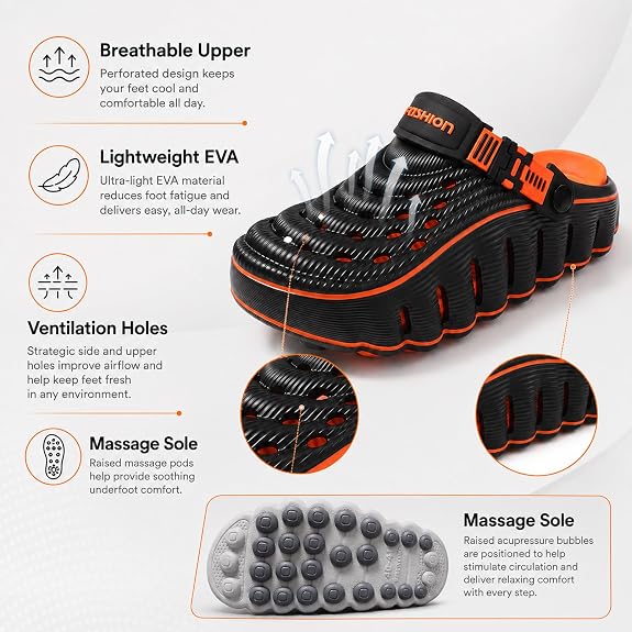 🔥New Arrivals Sale: 50% OFF🛒EVA Sports Clogs for Men Women | Light Non-Slip Sandals with Massage Insole