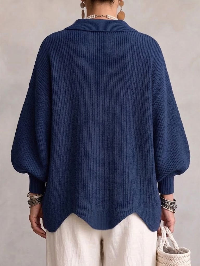CLEARANCE SALE🔥 Oversized Collared Knit Cardigan With Large Metal Buttons