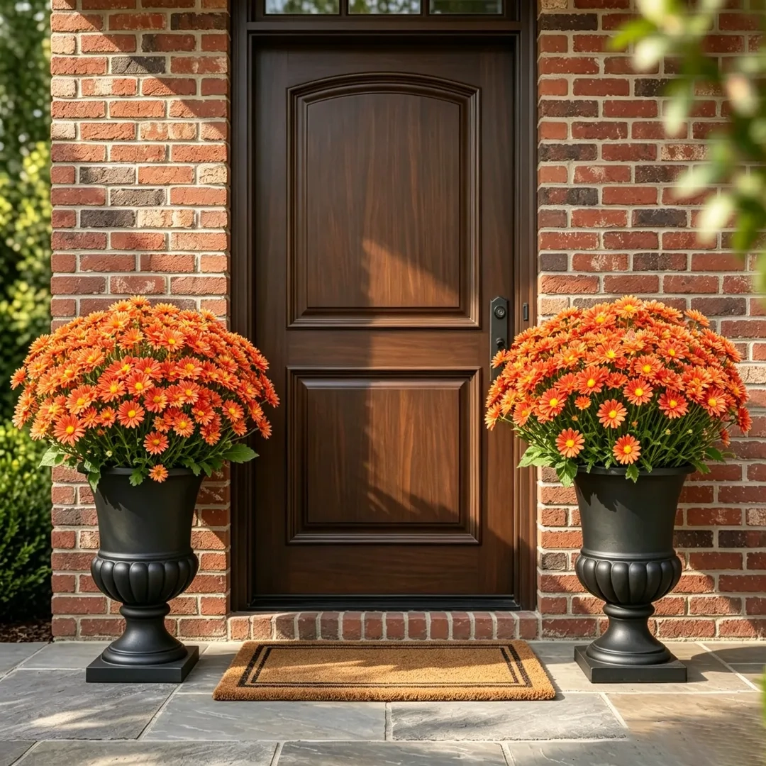 💥Last Day 70% OFF🌼- Artificial Outdoor Sunset Mums Flowers - UV resistant, Waterproof, Windproof