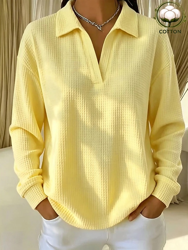 CLEARANCE SALE🔥Women's Waffle Shirt Tunic Casual Shirt Texture Vacation Casual Casual Daily