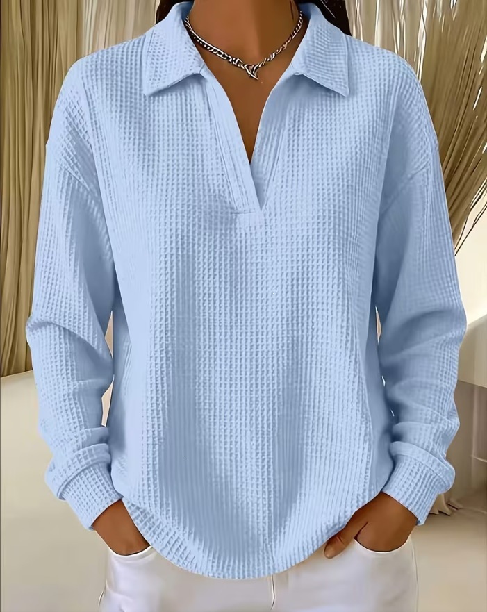 CLEARANCE SALE🔥Women's Waffle Shirt Tunic Casual Shirt Texture Vacation Casual Casual Daily