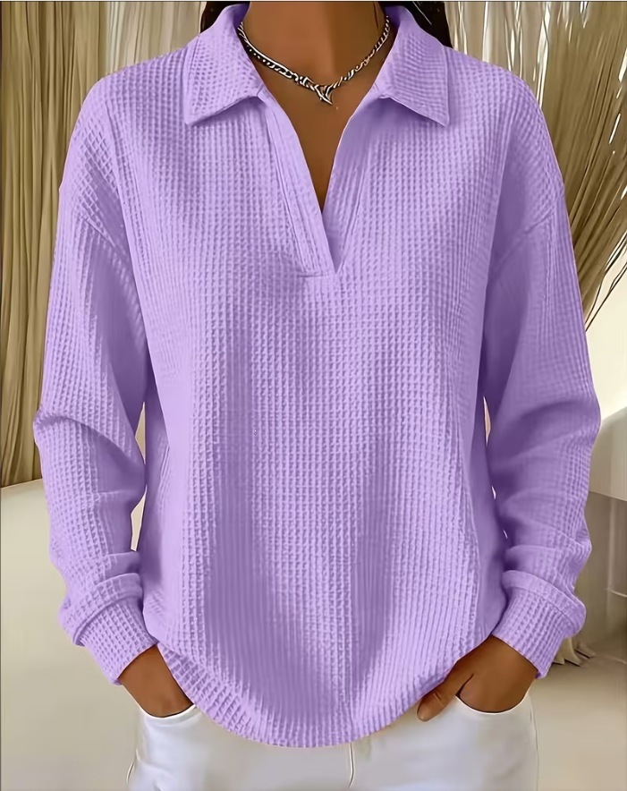 CLEARANCE SALE🔥Women's Waffle Shirt Tunic Casual Shirt Texture Vacation Casual Casual Daily