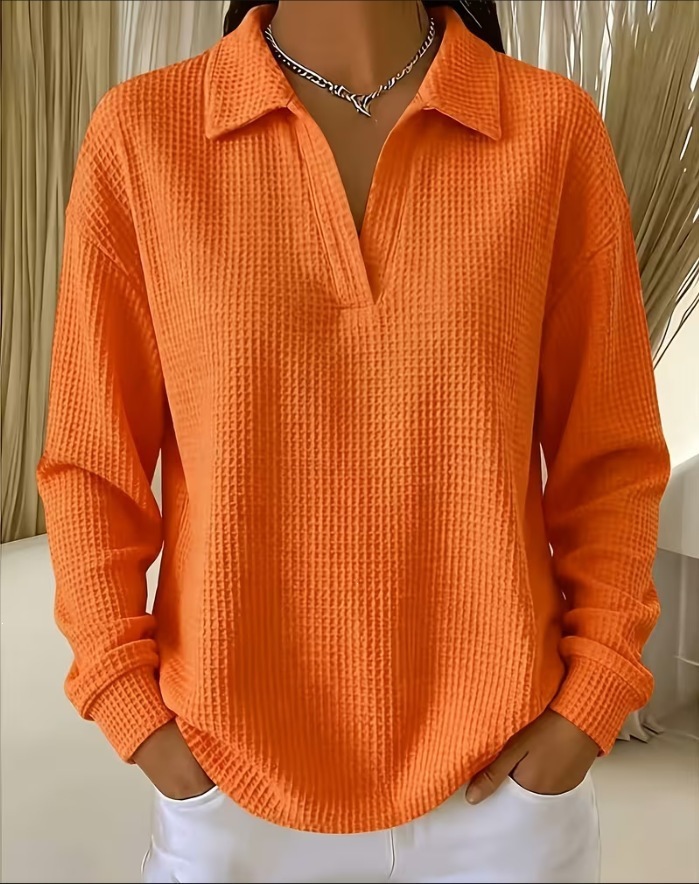 CLEARANCE SALE🔥Women's Waffle Shirt Tunic Casual Shirt Texture Vacation Casual Casual Daily