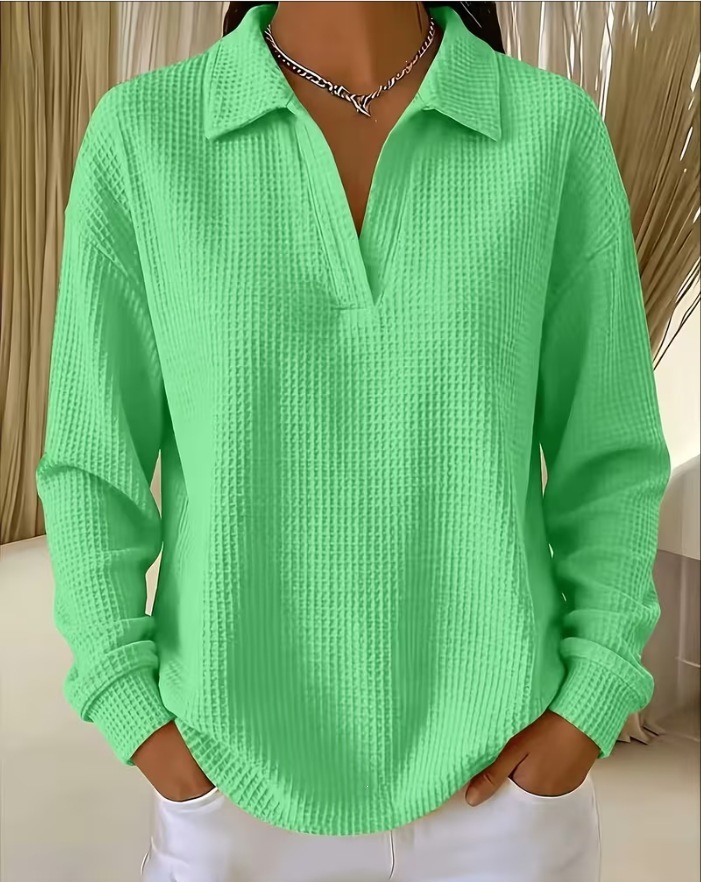 CLEARANCE SALE🔥Women's Waffle Shirt Tunic Casual Shirt Texture Vacation Casual Casual Daily
