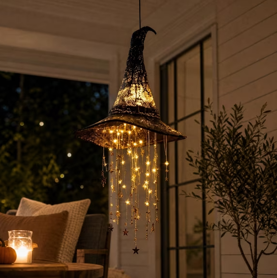 🎃✨Lighted Witch Hat Hanging Chime🔔👻