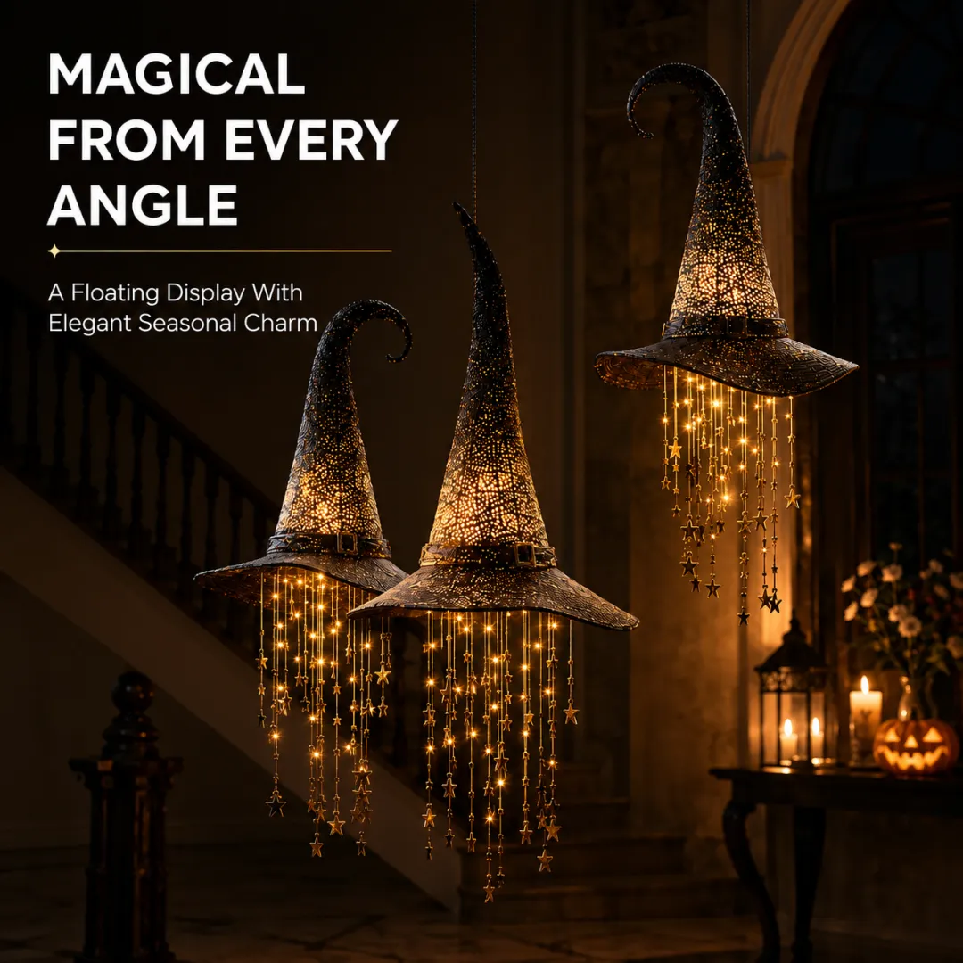 🎃✨Lighted Witch Hat Hanging Chime🔔👻