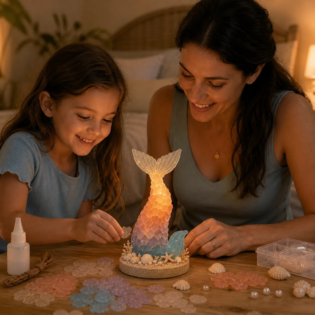 🌊 Beginner-Friendly DIY Glowing Sea Glass-Style Ocean Art Kit Collection | Complete Kit with Sea Glass-Style Pieces, LED Lights & Step-by-Step Guide Included 💕