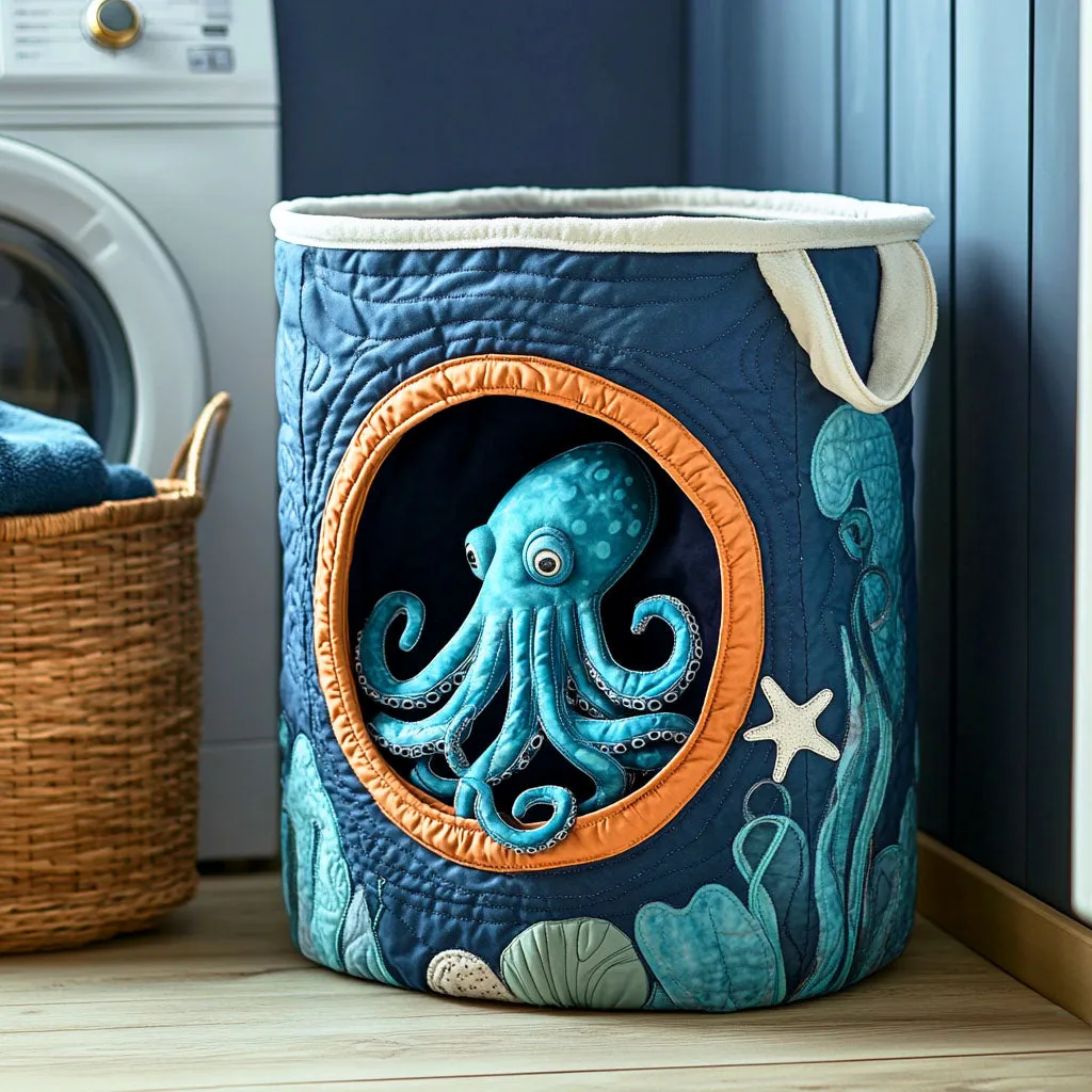 Ocean Quilted Laundry Basket