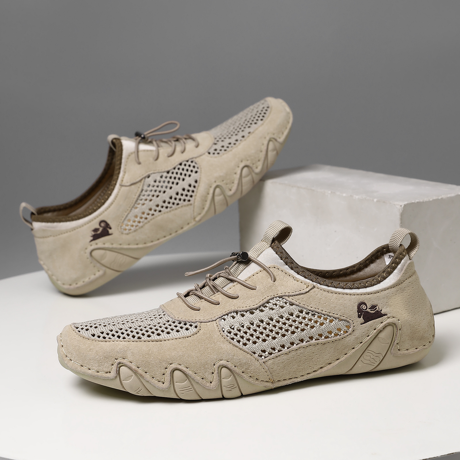 🔥On This Week Sale OFF 70%—Men'S Casual Sports Shoes Large Size Sewn Genuine Leather Mesh Shoes Octopus Men'S Shoes