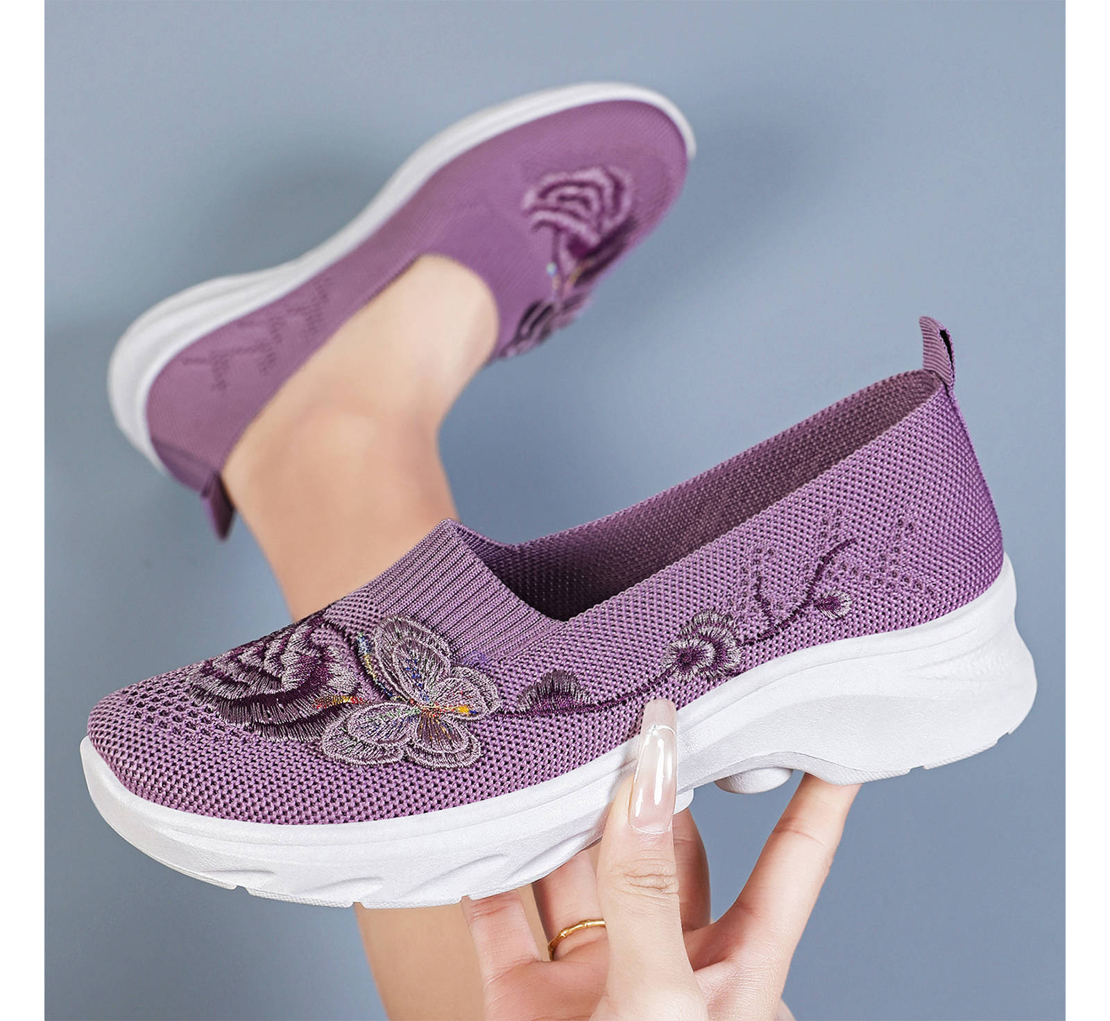 Women's Butterfly Embroidered Loafers