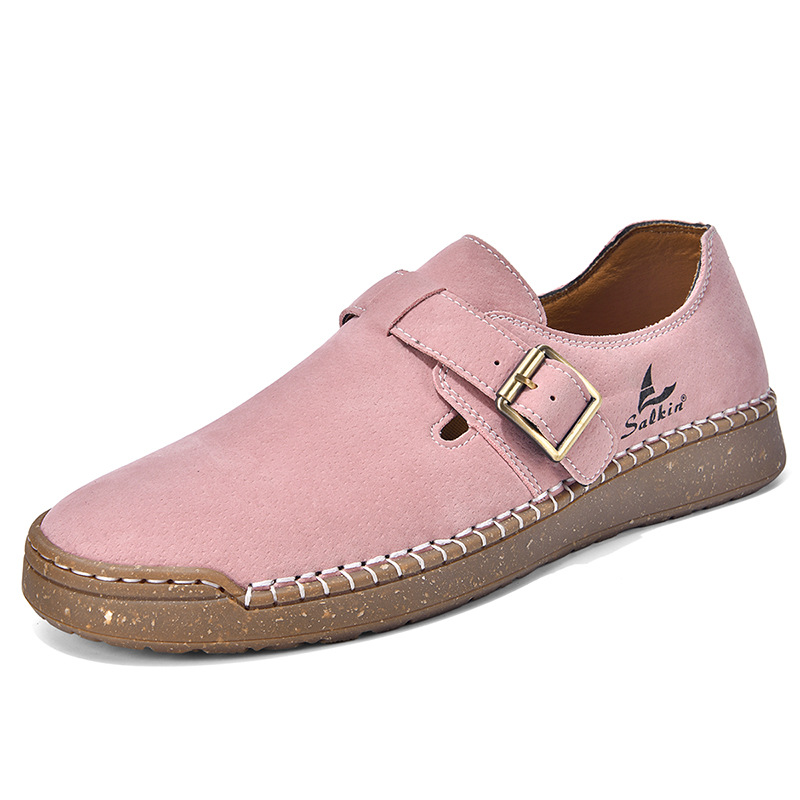 ⏰LAST DAY-60% OFF🛒Women's Buckle Strap Leather Shoes – Comfortable for Walking & Leisure