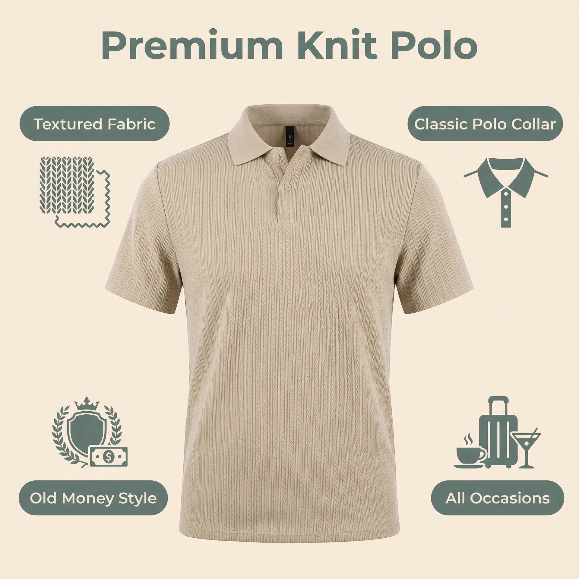 🔥New Arrival🔥Men’s Snake Textured Stretch Knit Polo Shirt