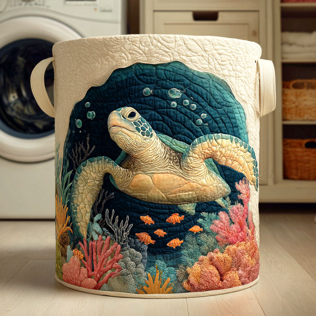 Ocean Quilted Laundry Basket NCU0QN043