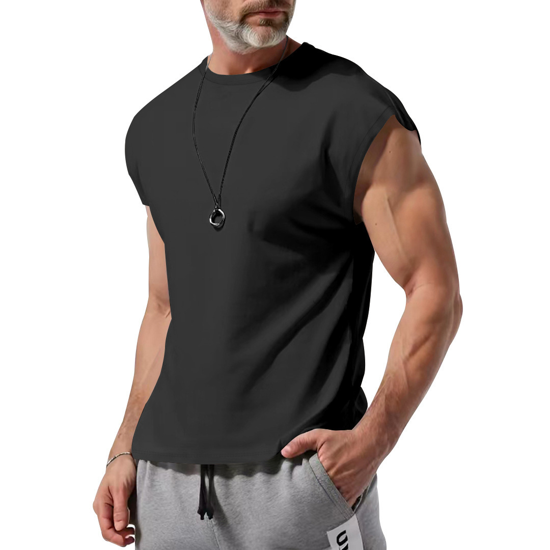 Men Workout  Gym Pullover Plain Breathable Quick Dry Athletic Shirts