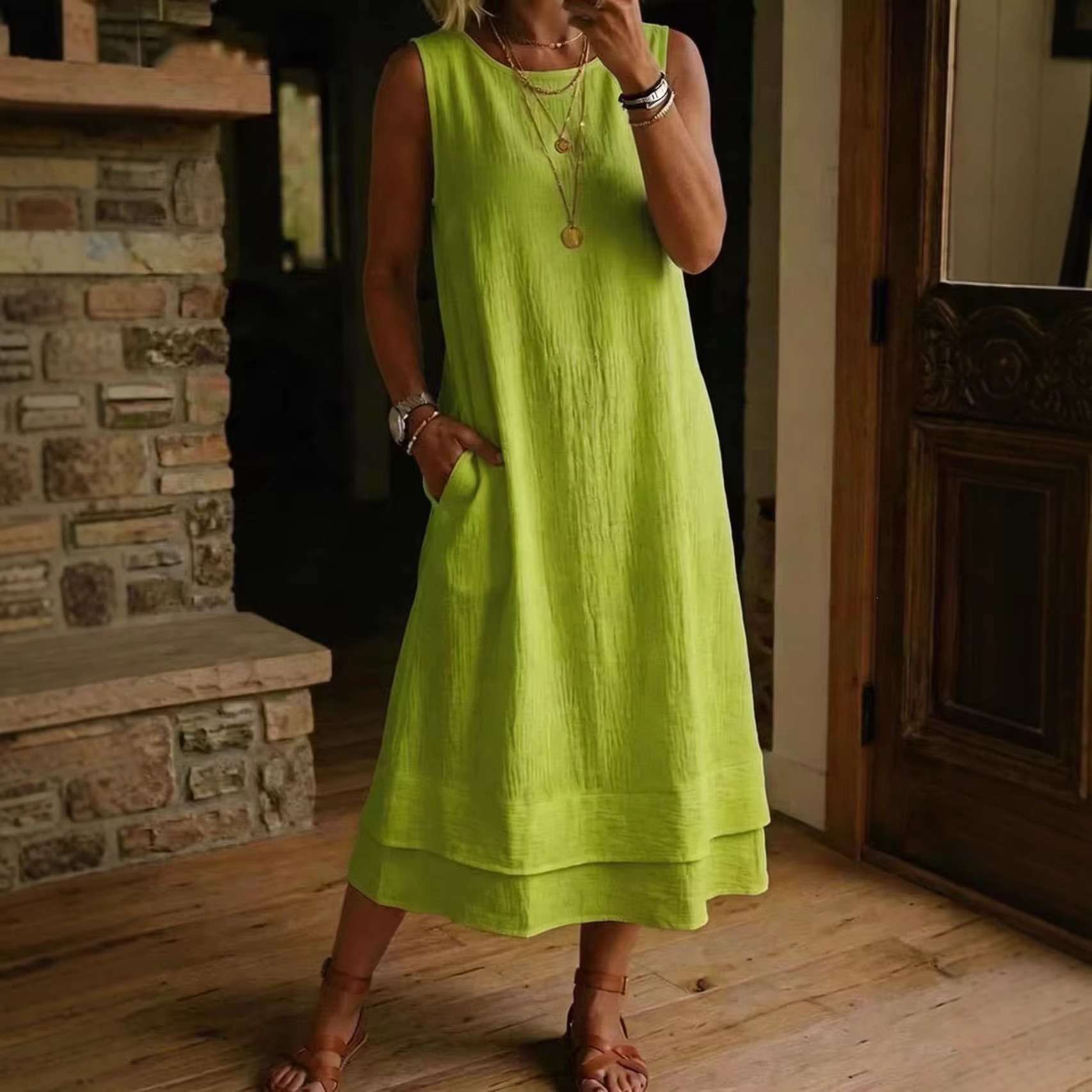 👗Women's multi-layered sleeveless summer dress☁️