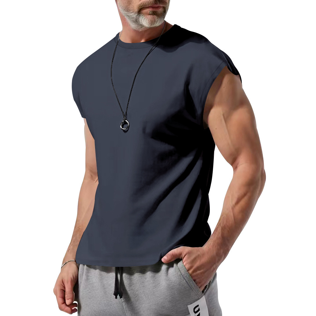 Men Workout  Gym Pullover Plain Breathable Quick Dry Athletic Shirts